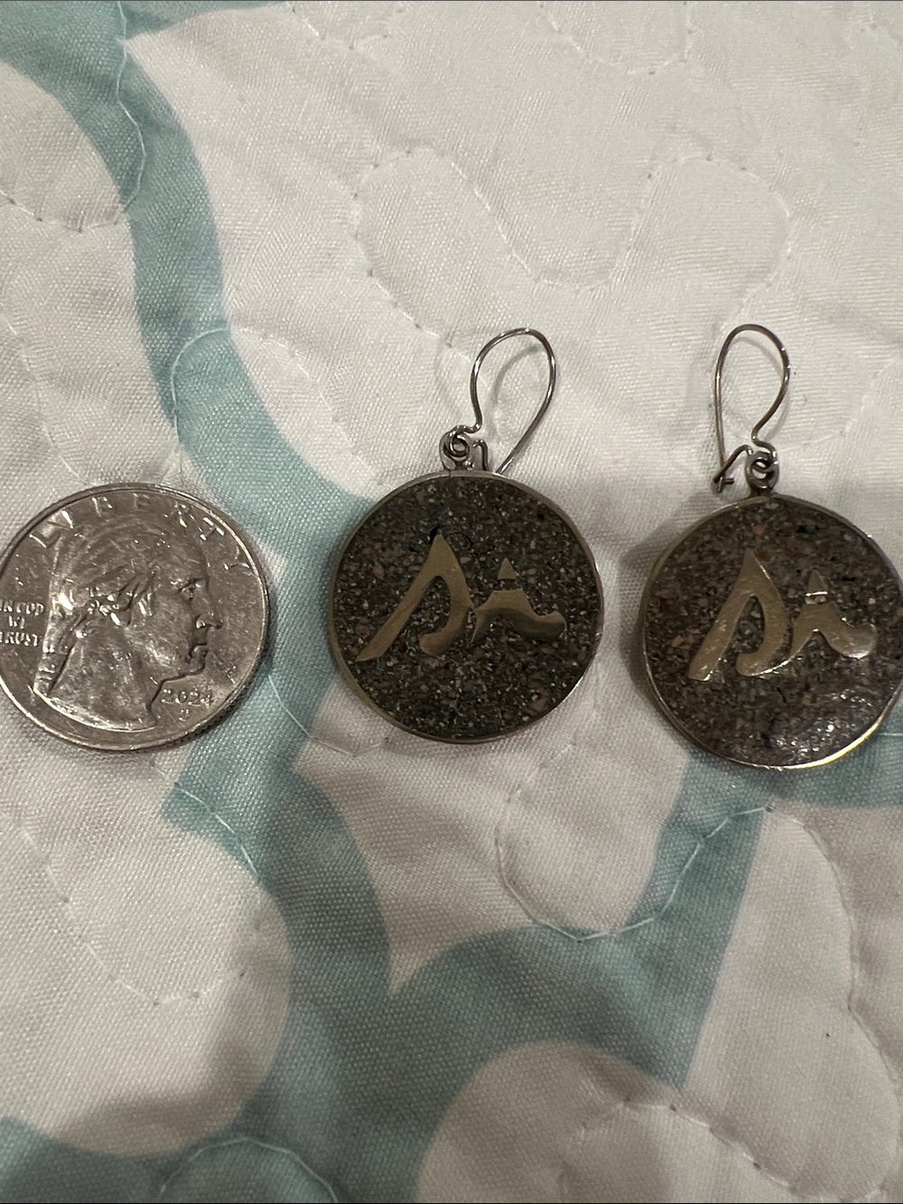 Sterling Silver Round Sparkle Dangle Earrings